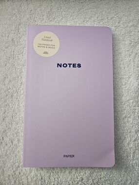 Papier Lilac Pastel PU Leather Lined Notebook 160 Pages 5"x8" Softback Journal